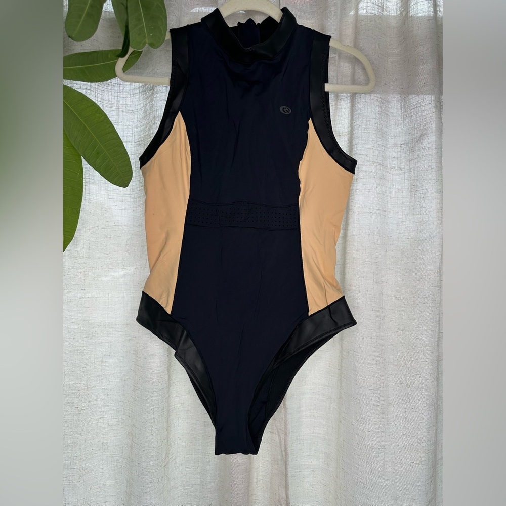 Women’s One Piece Surf Swimsuit - Black and Nude Size 12 only worn once!